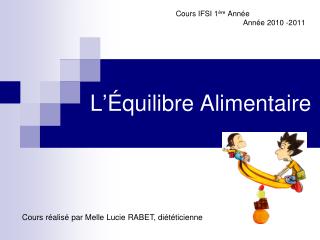 L’Équilibre Alimentaire