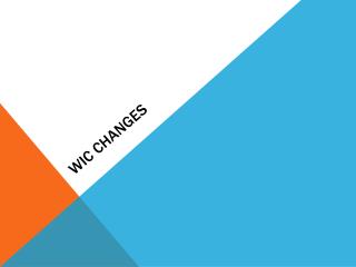 WIC Changes