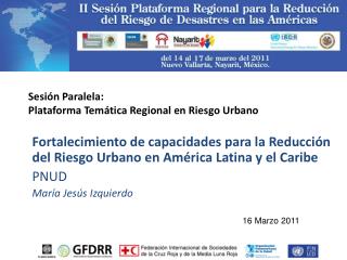 Sesión Paralela: Plataforma Temática Regional en Riesgo Urbano