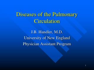 Diseases of the Pulmonary Circulation