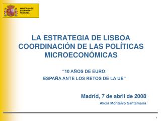 LA ESTRATEGIA DE LISBOA COORDINACIÓN DE LAS POLÍTICAS MICROECONÓMICAS