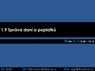 1.9 Správa daní a poplatků