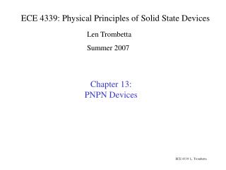 ECE 4339: Physical Principles of Solid State Devices