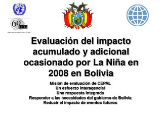 Evaluación del impacto acumulado y adicional ocasionado por La Niña en 2008 en Bolivia