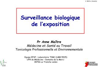 Surveillance biologique de l’exposition