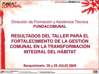 Dirección de Formación y Asistencia Técnica FUNDACOMUNAL