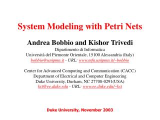 System Modeling with Petri Nets