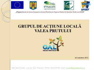 GRUPUL DE ACŢIUNE LOCALĂ VALEA PRUTULUI 2 6 noiembrie 2012
