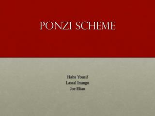 Ponzi scheme