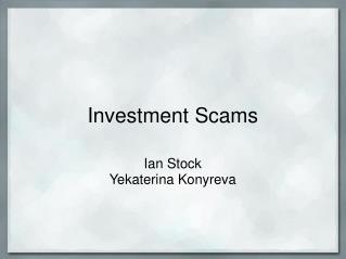 Investment Scams