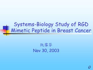 Systems-Biology Study of RGD Mimetic Peptide in Breast Cancer