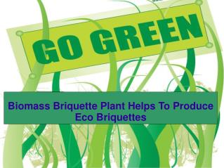 Biomass Briquette Plant Helps To Produce Eco Briquettes