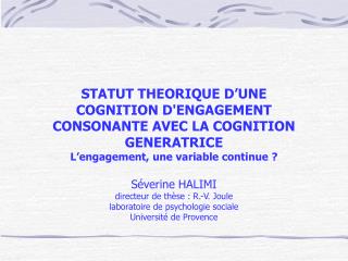 Théorie de la dissonance cognitive (Festinger, 1957)