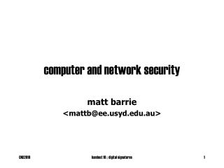 computer and network security