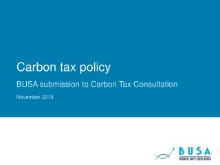 Carbon tax policy