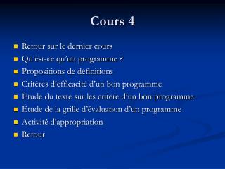 Cours 4