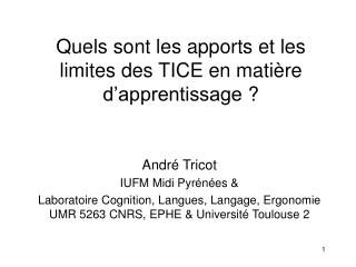 Quels sont les apports et les limites des TICE en matière d’apprentissage ?