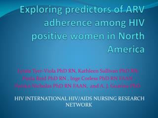 Exploring predictors of ARV adherence among HIV positive women in North America