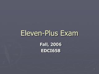 Eleven-Plus Exam
