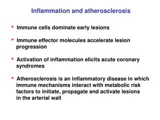 Inflammation and atherosclerosis