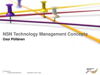 NSN Technology Management Concepts