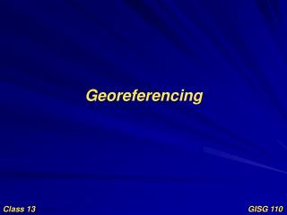 Georeferencing