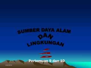 SUMBER DAYA ALAM