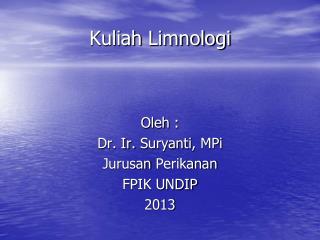 Kuliah Limnologi