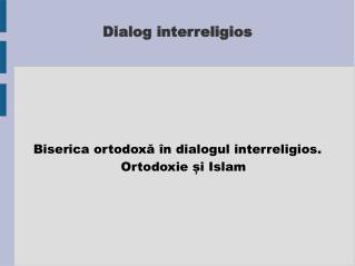 Dialog interreligios