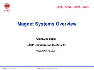 Magnet Systems Overview