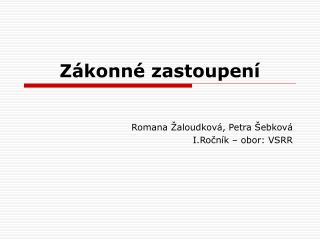 Zákonné zastoupení