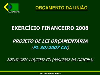 ORÇAMENTO DA UNIÃO