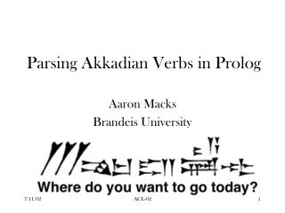 Parsing Akkadian Verbs in Prolog