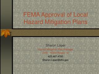FEMA Approval of Local Hazard Mitigation Plans