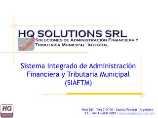 Sistema Integrado de Administración Financiera y Tributaria Municipal (SIAFTM)