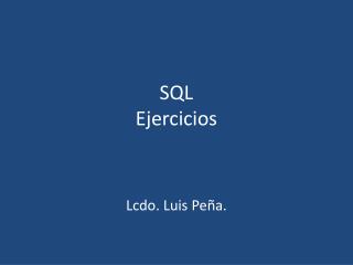 SQL Ejercicios