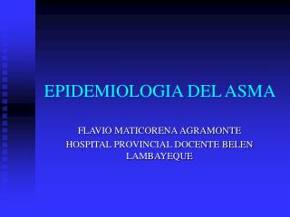 EPIDEMIOLOGIA DEL ASMA