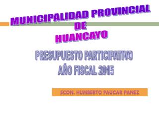 MUNICIPALIDAD PROVINCIAL DE HUANCAYO