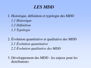 LES MDD