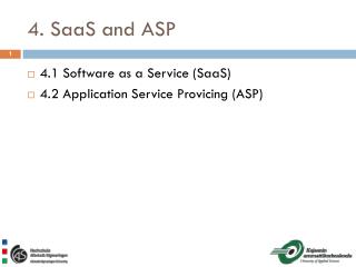 4. SaaS and ASP
