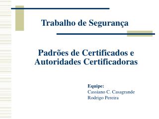 Trabalho de Segurança