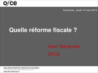 Quelle réforme fiscale ?