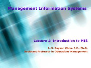 Management Information Systems