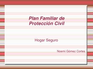 Plan Familiar de Protección Civil