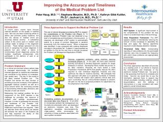 Improving the Accuracy and Timeliness of the Medical Problem List