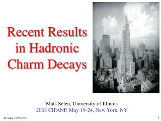 Recent Results in Hadronic Charm Decays