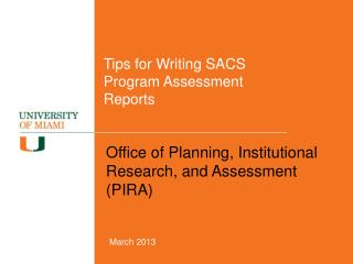 Tips for Writing SACS Program Assessment Reports