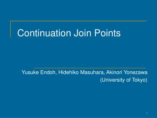 Continuation Join Points