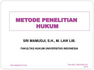 METODE PENELITIAN HUKUM