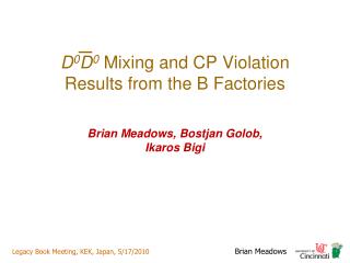 D 0 D 0 Mixing and CP Violation Results from the B Factories